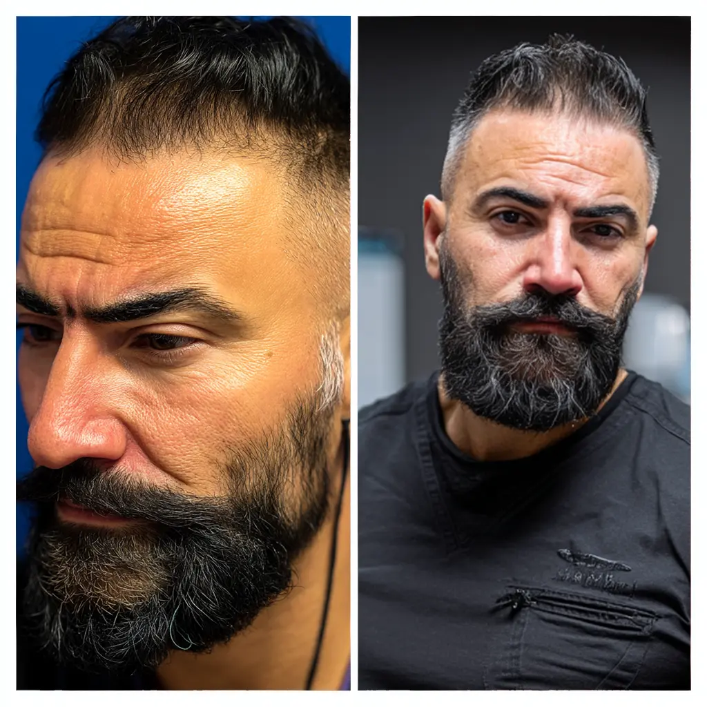Hector — before and after beard restoration at Vegas Hair Transplants