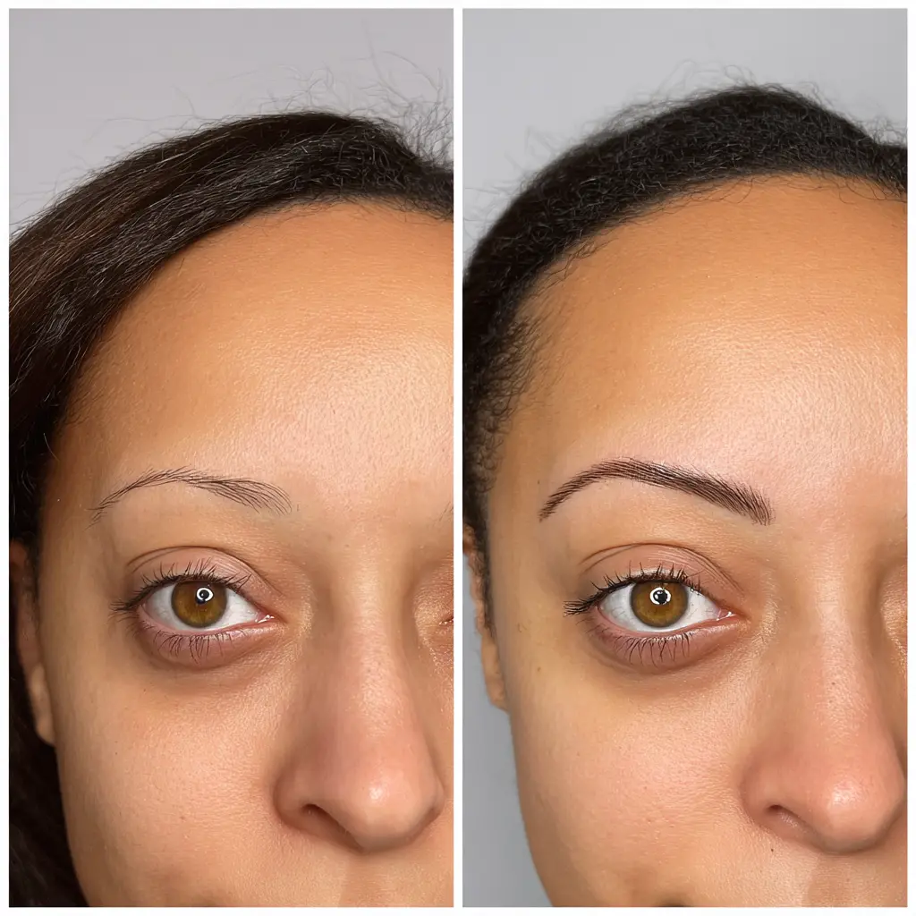 Nina — before and after eyebrows restoration at Vegas Hair Transplants