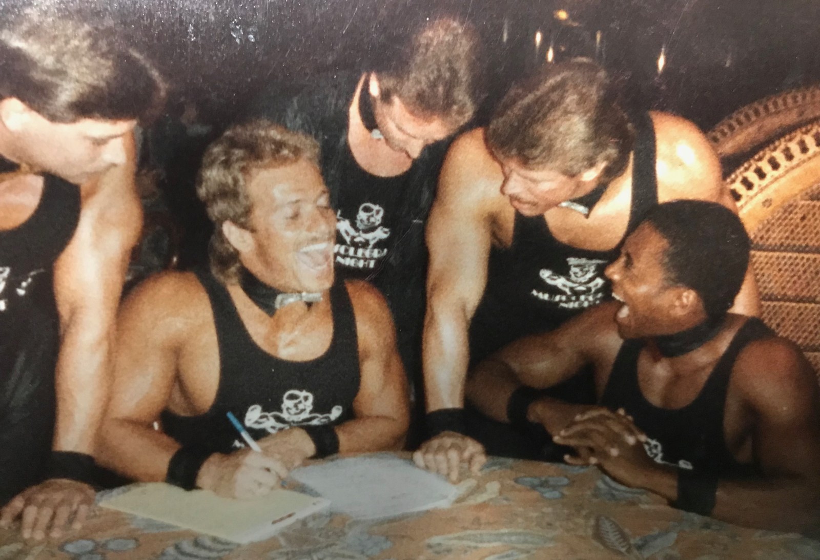 Musclegram crew behind the scenes, c. 1990