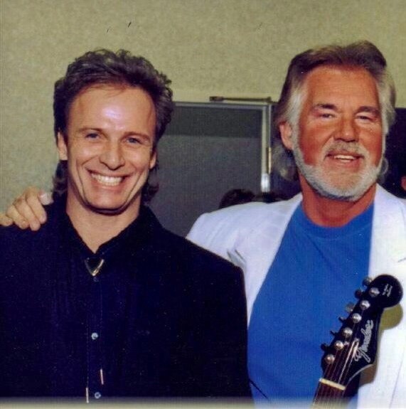 Lee Millard backstage with Kenny Rogers, c. 1990